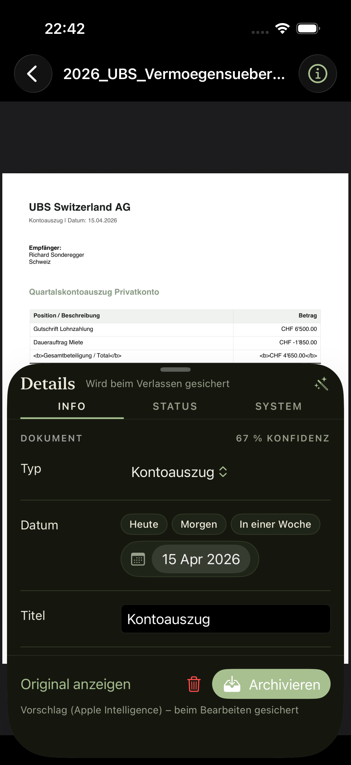 ZeroPaper iOS Metadaten Editor